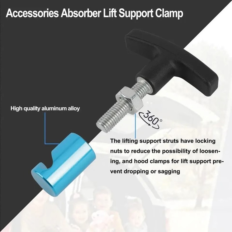 Car Hood Support Rod Clamp AntiSlip Safety Holder For Engine Maintenance 5