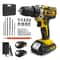 Lithium Cordless Electric Screwdriver Drill Combo Set Portable DIY Home Tool Kit 0