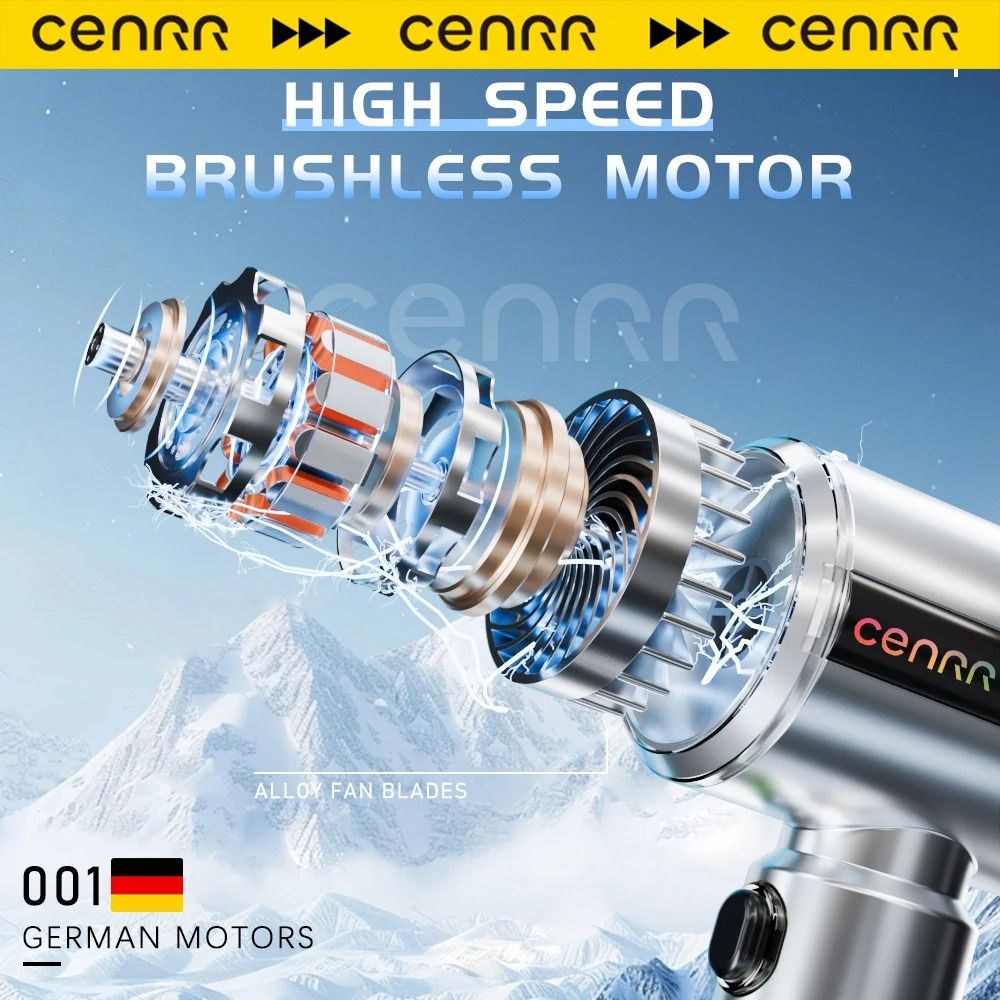 CENRR 7500mAh Cordless Car Vacuum Portable Handheld Air Gun Cleaner With LED Display 3