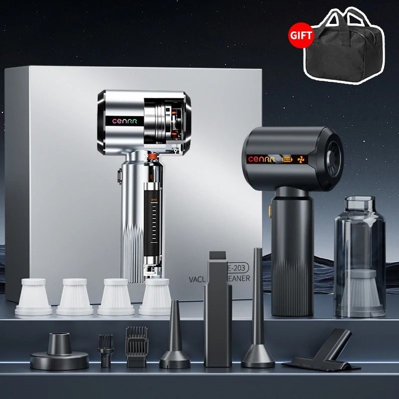 CENRR 7500mAh Cordless Car Vacuum Portable Handheld Air Gun Cleaner With LED Display 12