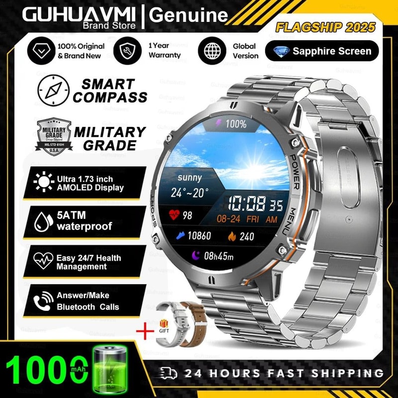 TRex 3 MilitaryGrade AMOLED Smart Watch With GPS Compass And Bluetooth Call 15