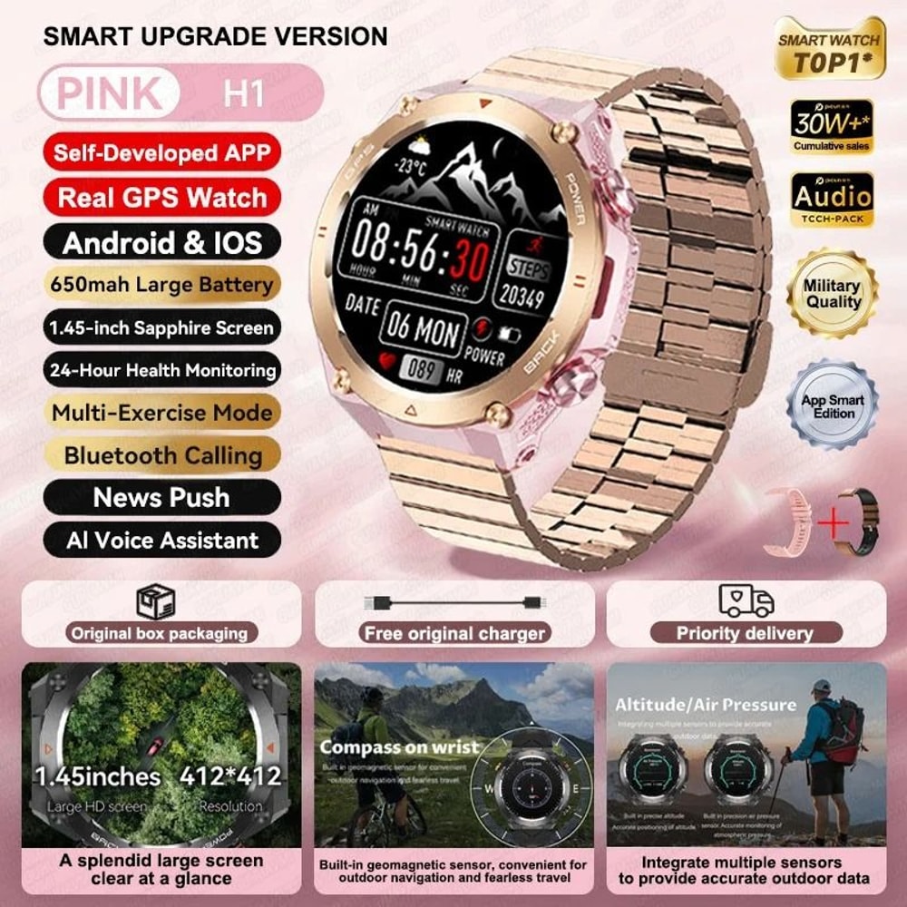 650mAh GPS Sports Smart Watch With Bluetooth Call And Waterproof Fitness Tracking 15