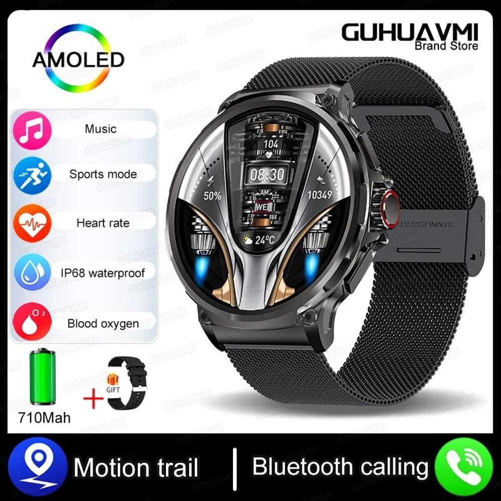 Ultra HD AMOLED GPS Smartwatch With 185Inch Display 710mAh Battery And Bluetooth Calling 7