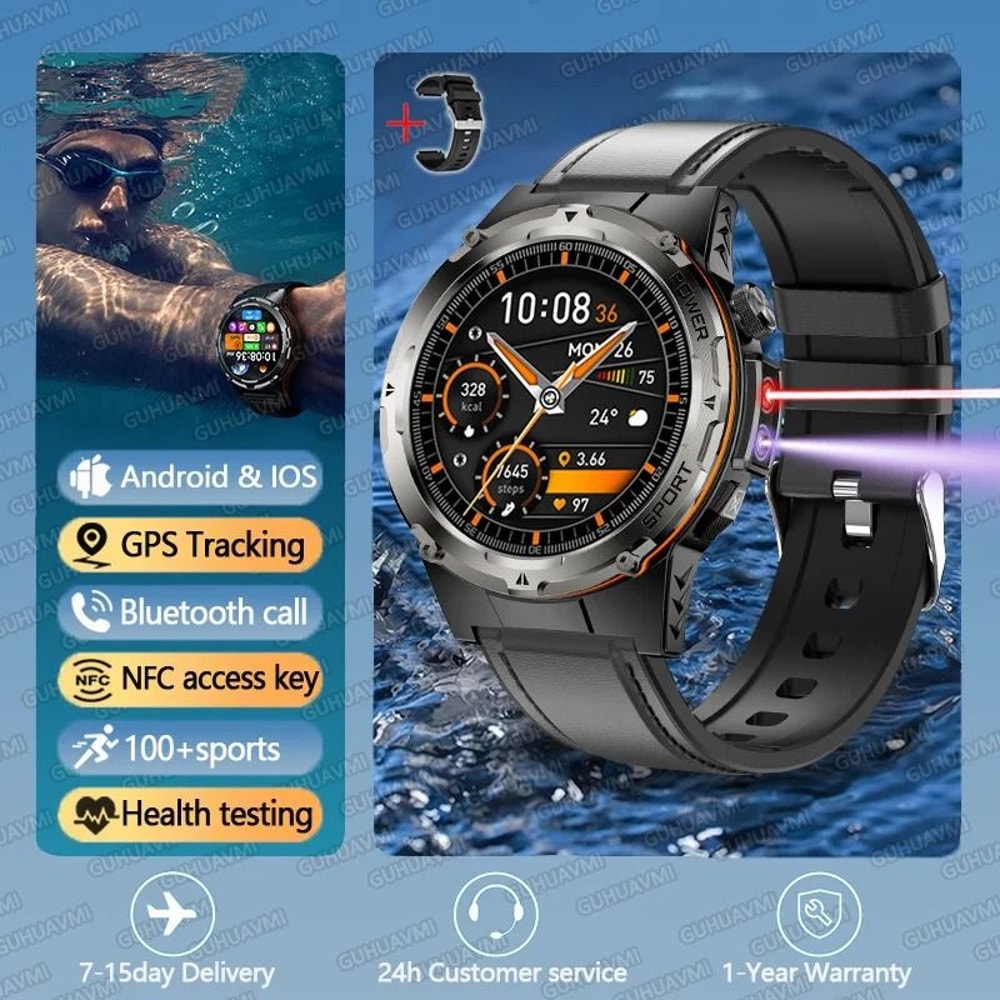 Military GPS Smart Watch With 3ATM Waterproof Bluetooth Call And Rugged Outdoor Design 9