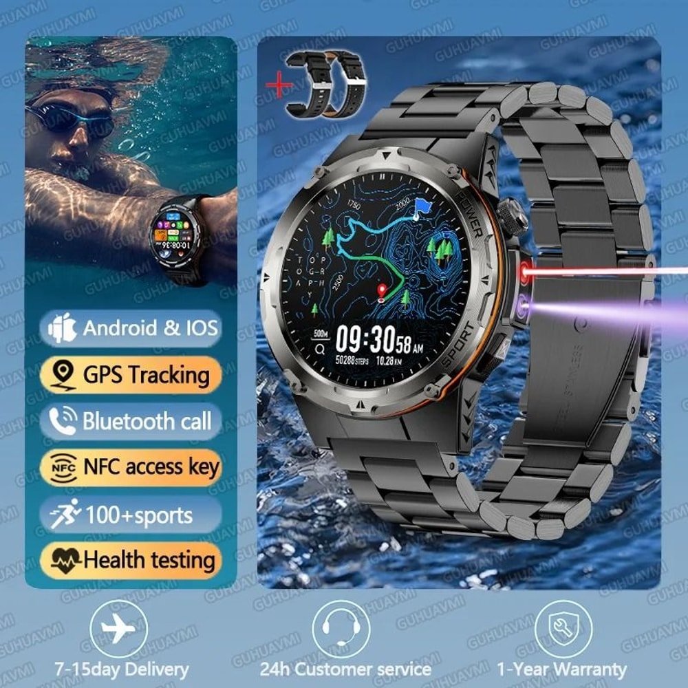 Military GPS Smart Watch With 3ATM Waterproof Bluetooth Call And Rugged Outdoor Design 13