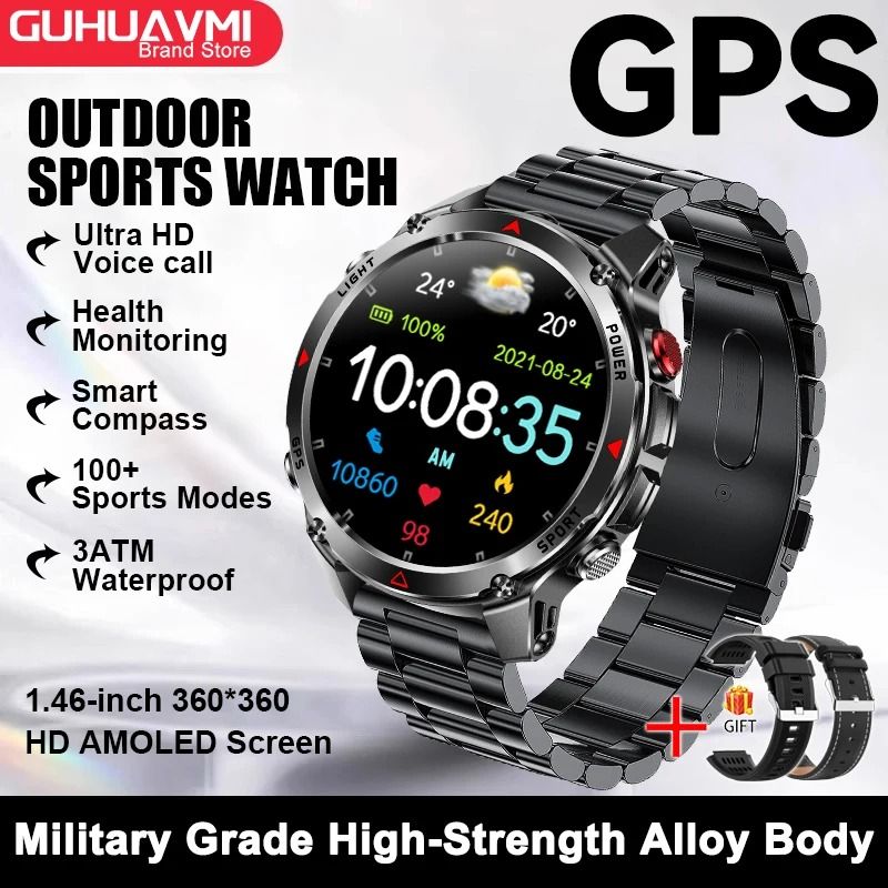 GPS Navigation Smart Watch With AMOLED Display Compass NFC And Bluetooth Calling 19