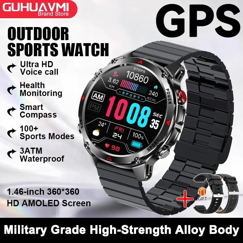 GPS Navigation Smart Watch With AMOLED Display Compass NFC And Bluetooth Calling 21