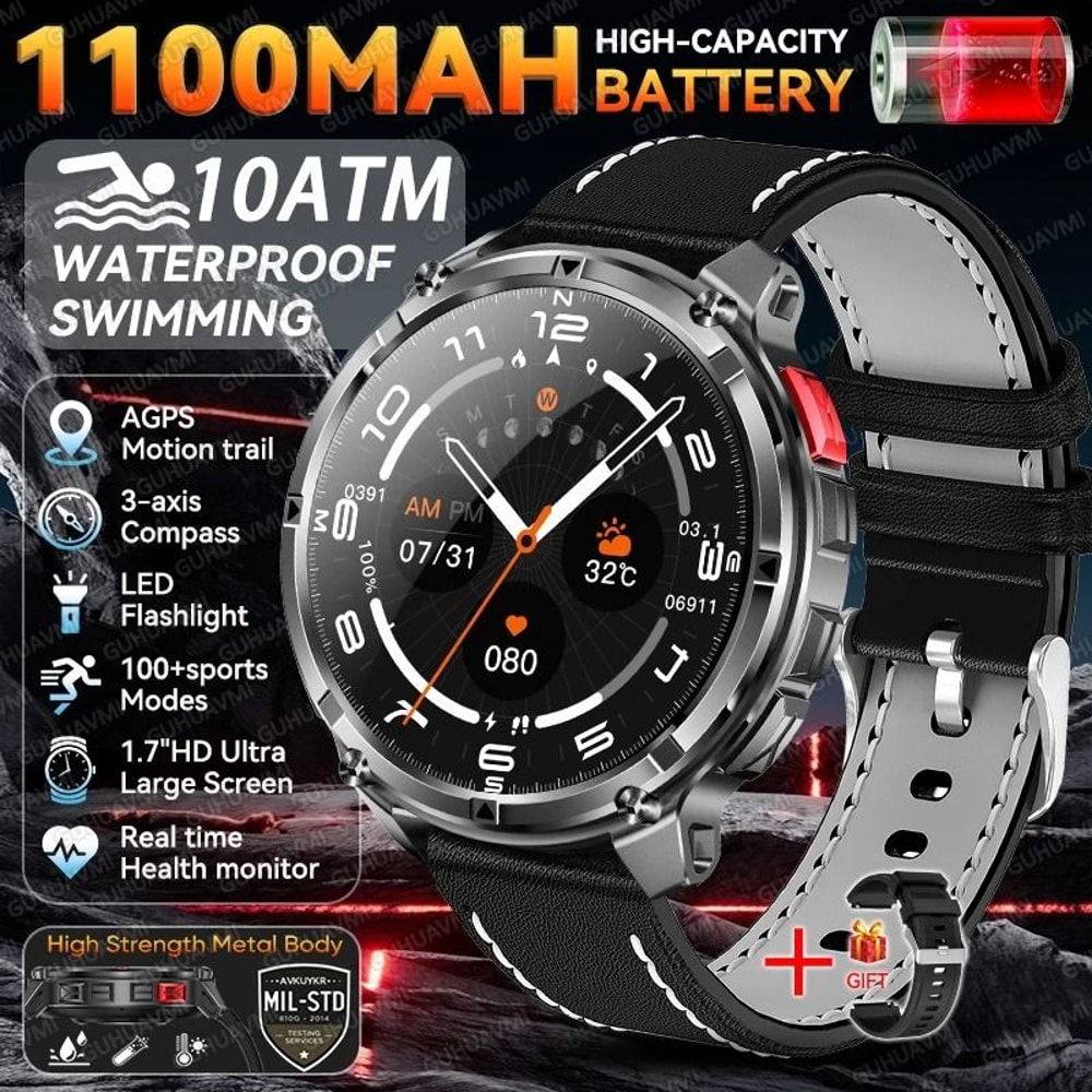 TRex 3 Pro Military Smart Watch With DualBand GPS 10ATM Waterproof And Long Battery 14