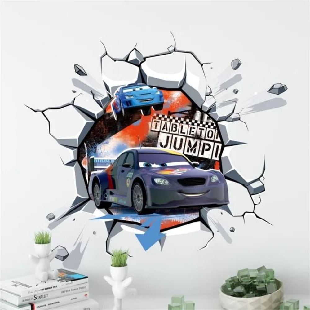 3D Cartoon Cars Wall Stickers Lightning McQueen Kids Room Decor 7