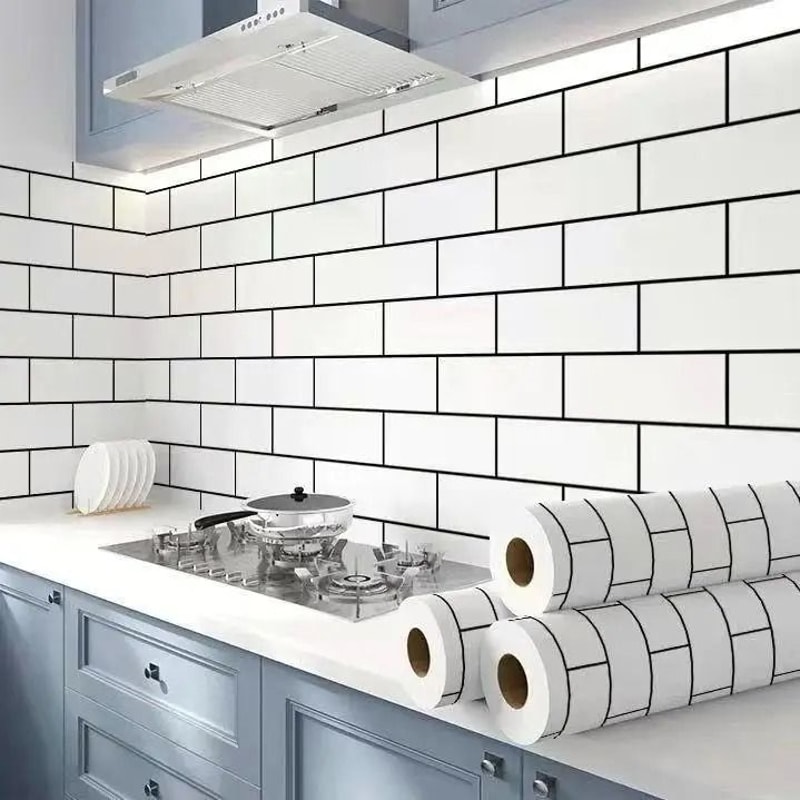 80CM Heat Resistant Kitchen Oil Proof Wall Sticker Waterproof Self Adhesive Backsplash Wallpaper 16