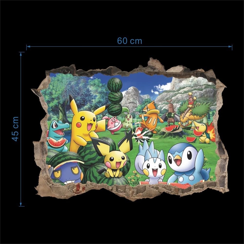 Cute Pikachu Wall Sticker Cartoon Vinyl Decal For Kids Room Decor 10