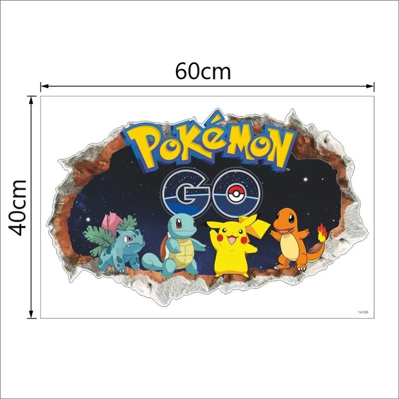 Cute Pikachu Wall Sticker Cartoon Vinyl Decal For Kids Room Decor 12