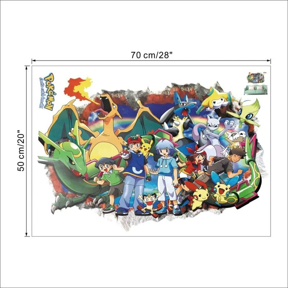 Cute Pikachu Wall Sticker Cartoon Vinyl Decal For Kids Room Decor 14