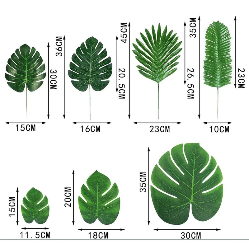 Artificial Palm Leaf Placemats Tropical Jungle Table Decor For Party And Home 2