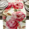 Vintage Tulip Linen Table Runner Farmhouse Oil Painting Dining Decor 4