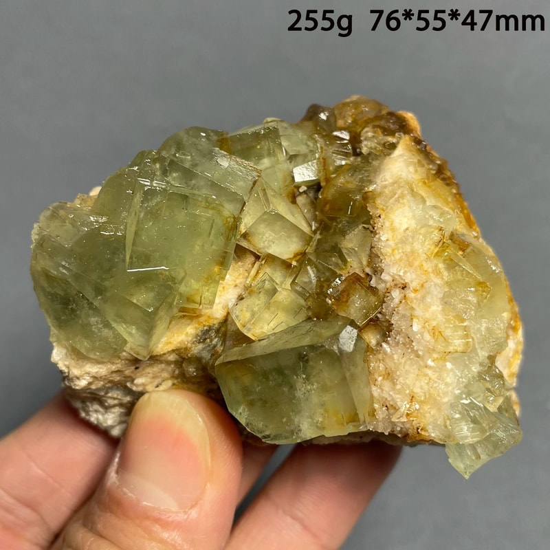 Natural Madagascar Green Fluorite Crystal Cluster Raw Stone Mineral Decor 6