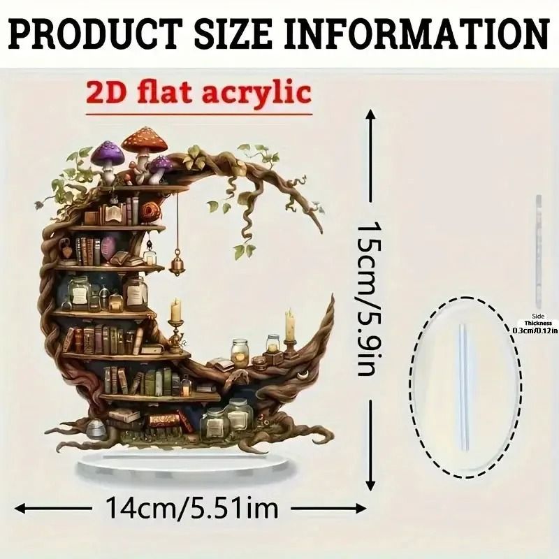 Bohemian Moon Crystal Bookshelf Acrylic Decor Celestial Desktop Display 6