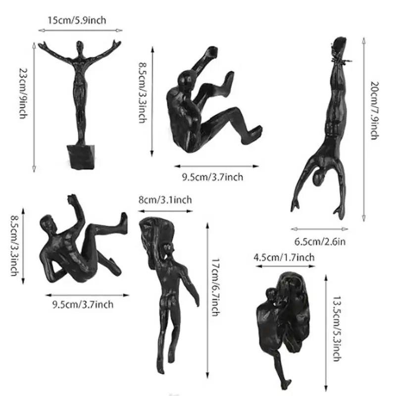 Retro Rock Climbing Man Resin Wall Sculpture 3D Hanging Decor 5