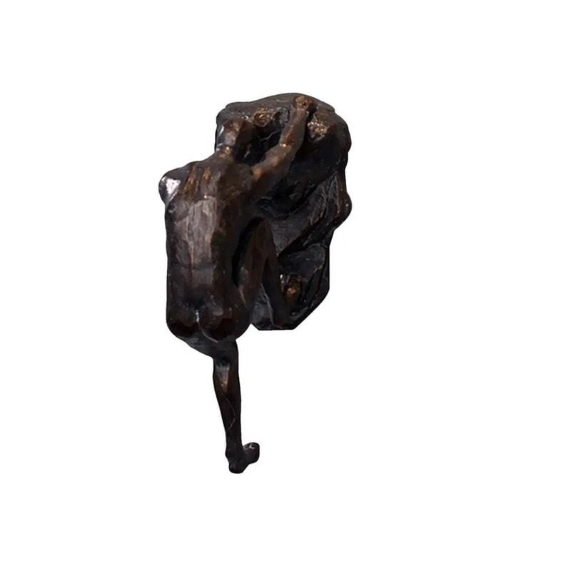 Retro Rock Climbing Man Resin Wall Sculpture 3D Hanging Decor 10
