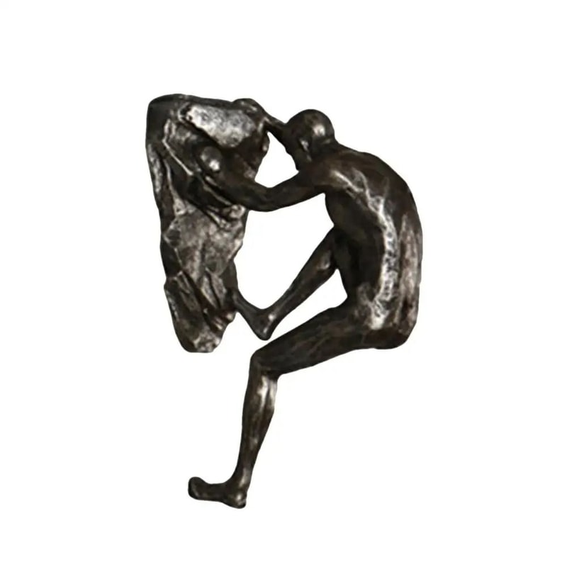 Retro Rock Climbing Man Resin Wall Sculpture 3D Hanging Decor 8