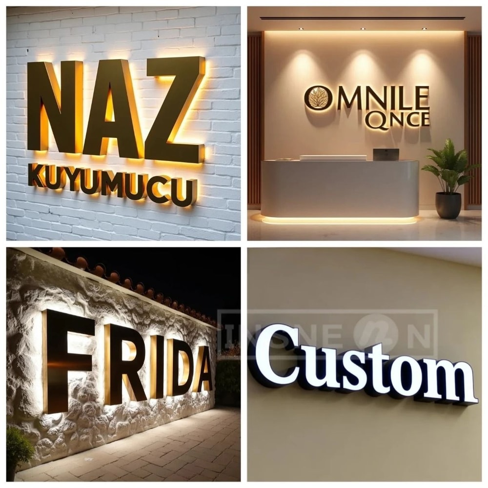 Custom 3D Metal LED Business Sign Waterproof Backlit Storefront Logo Display 3