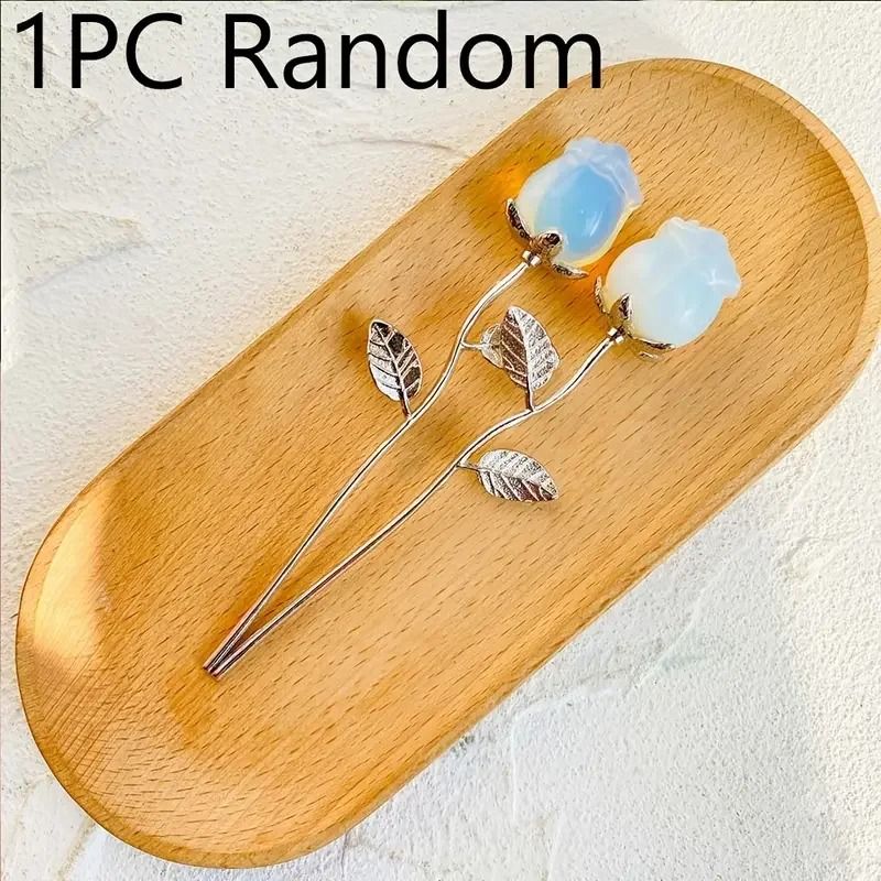 Elegant Rose Quartz Crystal Flower Ornament HandCarved Decorative Gift 22