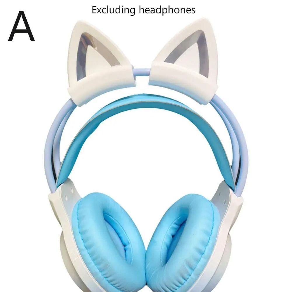 Silicone Cat Ear Headphone Accessories Cute Gaming Headset Decoration Attachment 7