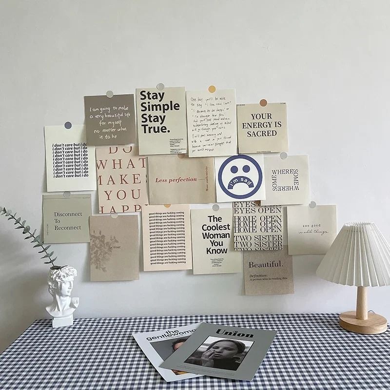 Nordic Retro Photo Card Wall Stickers Set For DIY Bedroom Decor 13