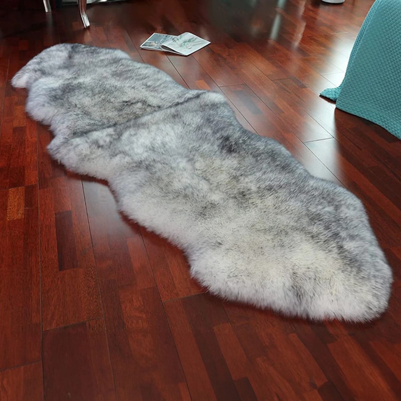 Ultra Soft White Faux Sheepskin Rug Fluffy Washable Bedroom Living Room Carpet 10