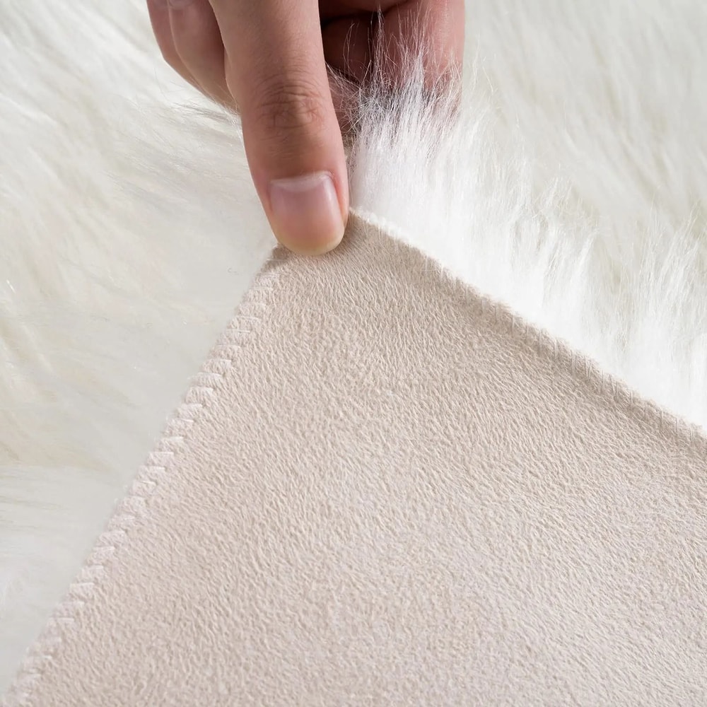 Ultra Soft White Faux Sheepskin Rug Fluffy Washable Bedroom Living Room Carpet 3