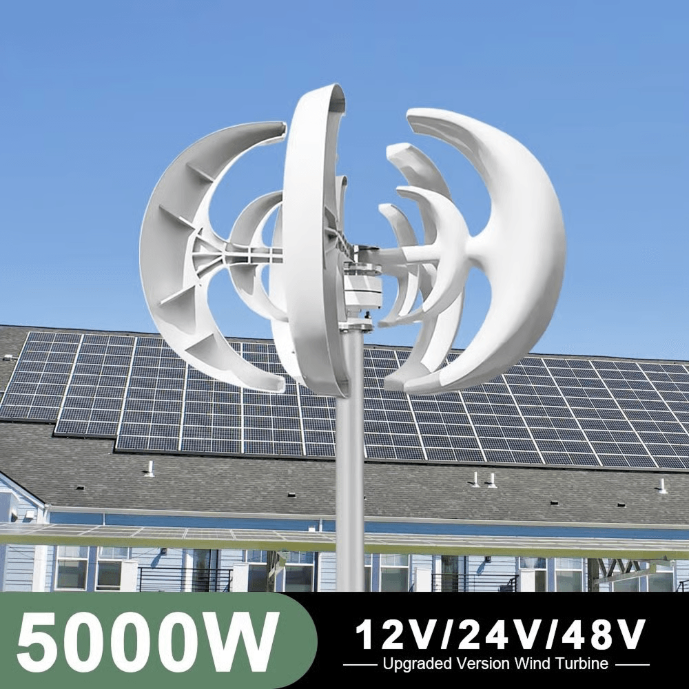 5000W Vertical Wind Turbine Generator 12V24V48V Small Windmill For Home Farm OffGrid Energy With