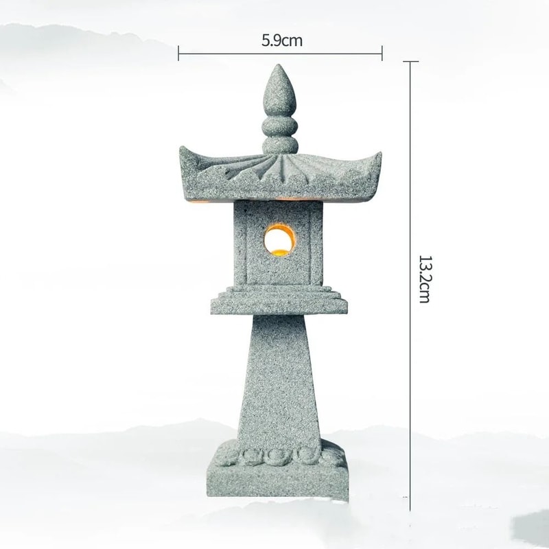 Mini Pagoda Lantern Light Zen Garden Statue For Bonsai Micro Landscapes 12
