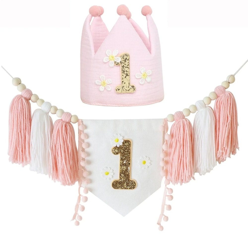 Boho 1st Birthday High Chair Banner For Baby Cake Smash Nursery Decor 18