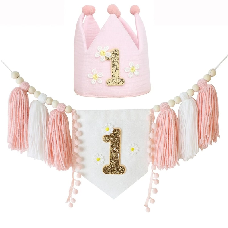 Boho 1st Birthday High Chair Banner For Baby Cake Smash Nursery Decor 18