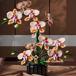 creative orchid flower building blocks bouquet for romantic home decor
