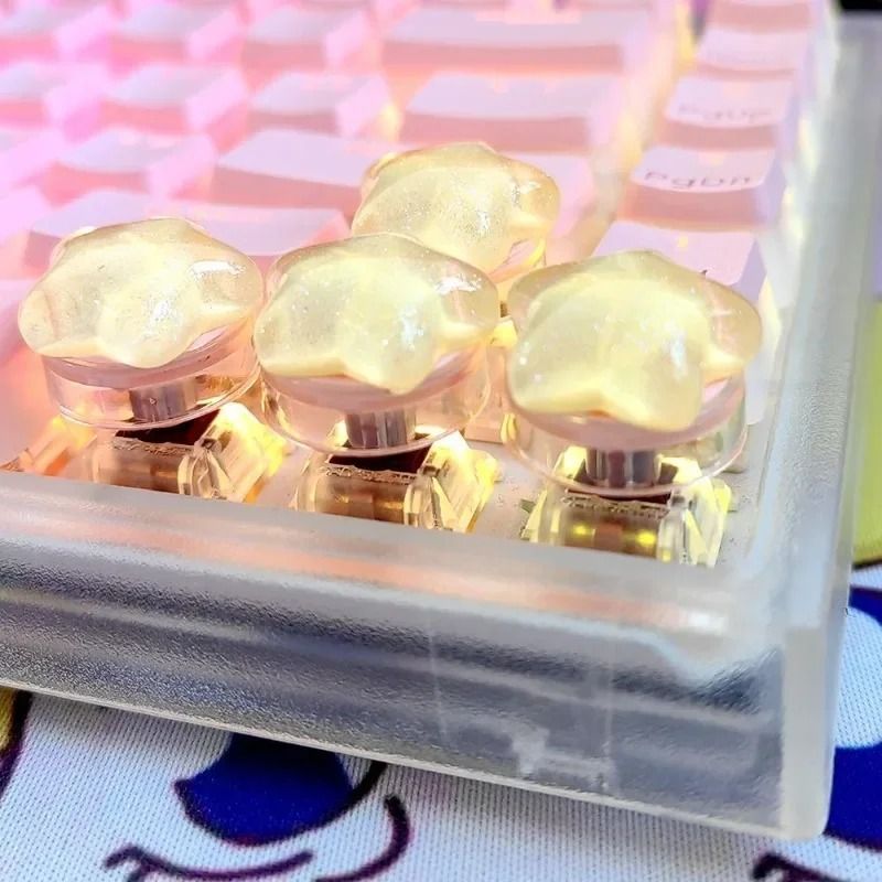 Cute Translucent Star Keycaps Set For Mechanical Keyboard Aesthetic Customization 0