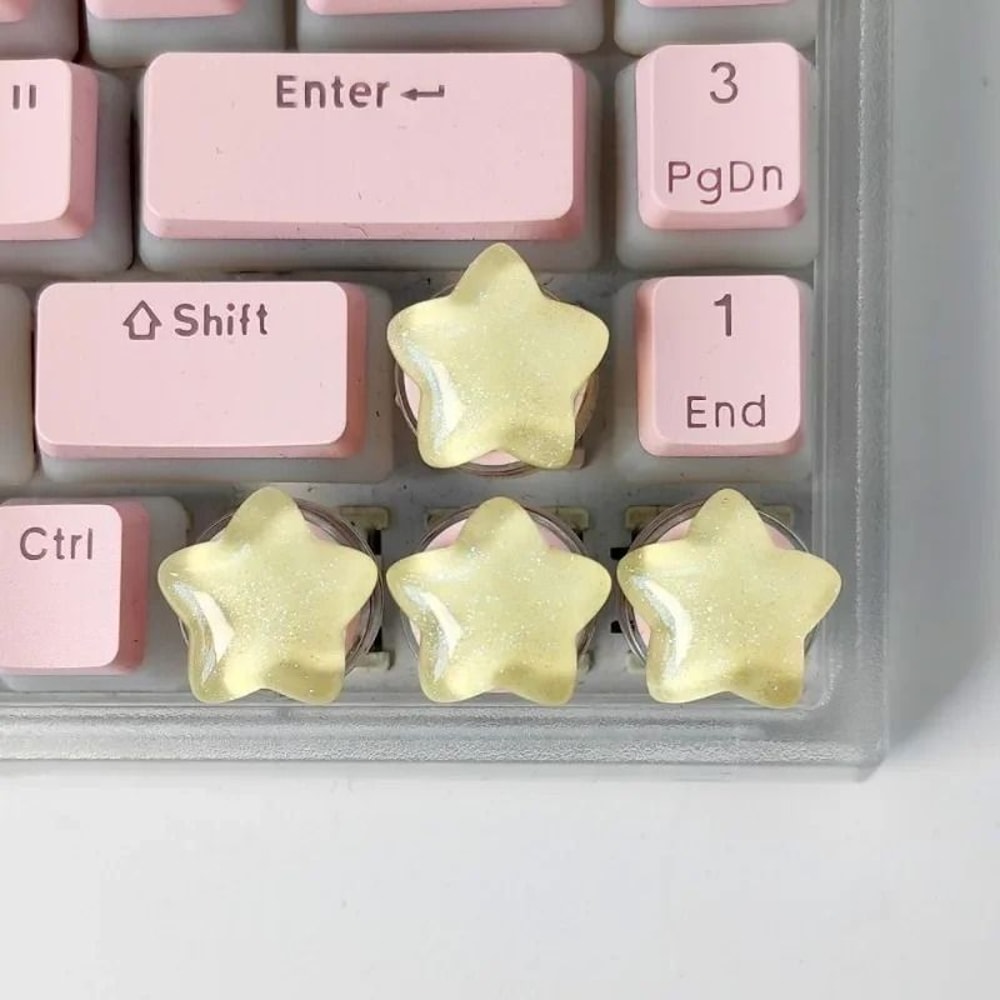Cute Translucent Star Keycaps Set For Mechanical Keyboard Aesthetic Customization 1