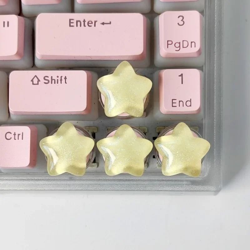 Cute Translucent Star Keycaps Set For Mechanical Keyboard Aesthetic Customization 1