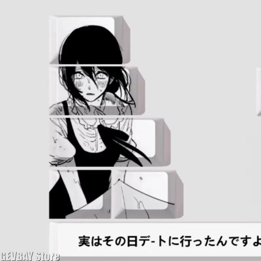 Reze Chainsaw Anime PBT Keycaps Cherry Profile Custom Mechanical Keyboard Set 4