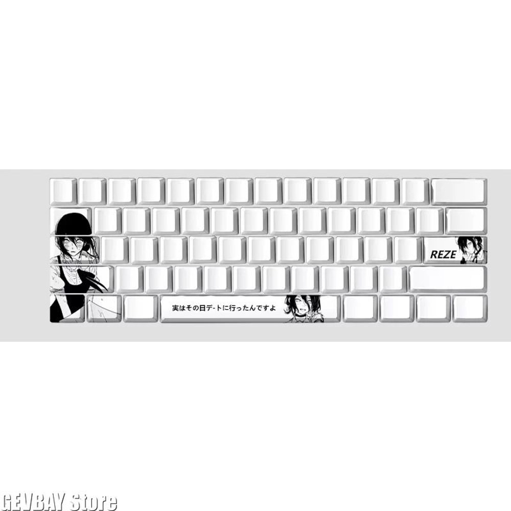 Reze Chainsaw Anime PBT Keycaps Cherry Profile Custom Mechanical Keyboard Set 5
