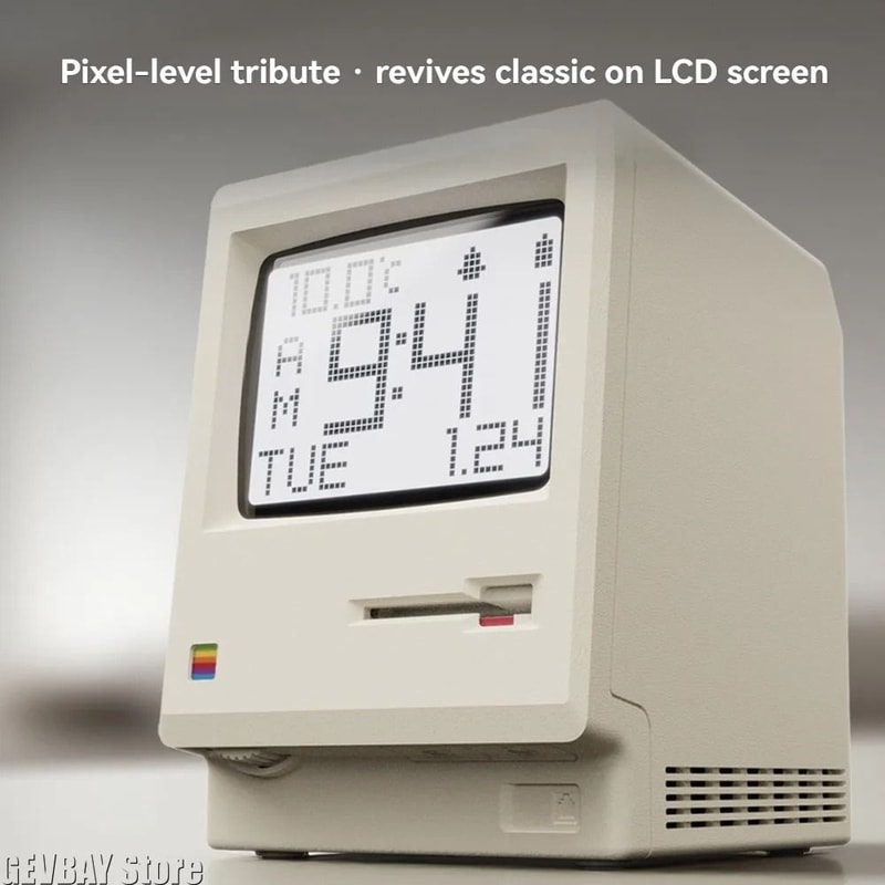 Retro Mac Style Alarm Clock Nostalgic Desk Clock For Students And Office 3