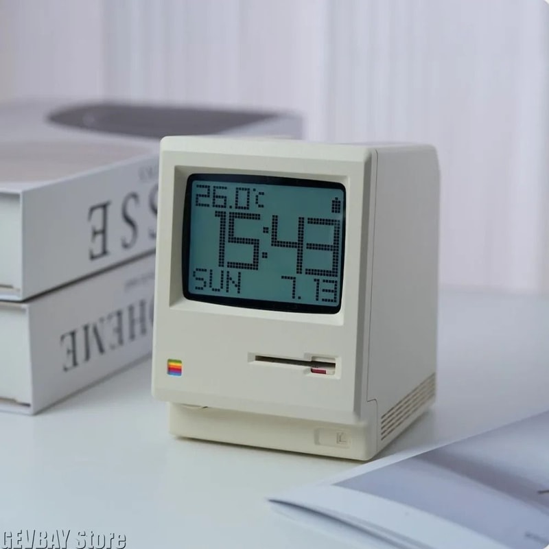 Retro Mac Style Alarm Clock Nostalgic Desk Clock For Students And Office 5