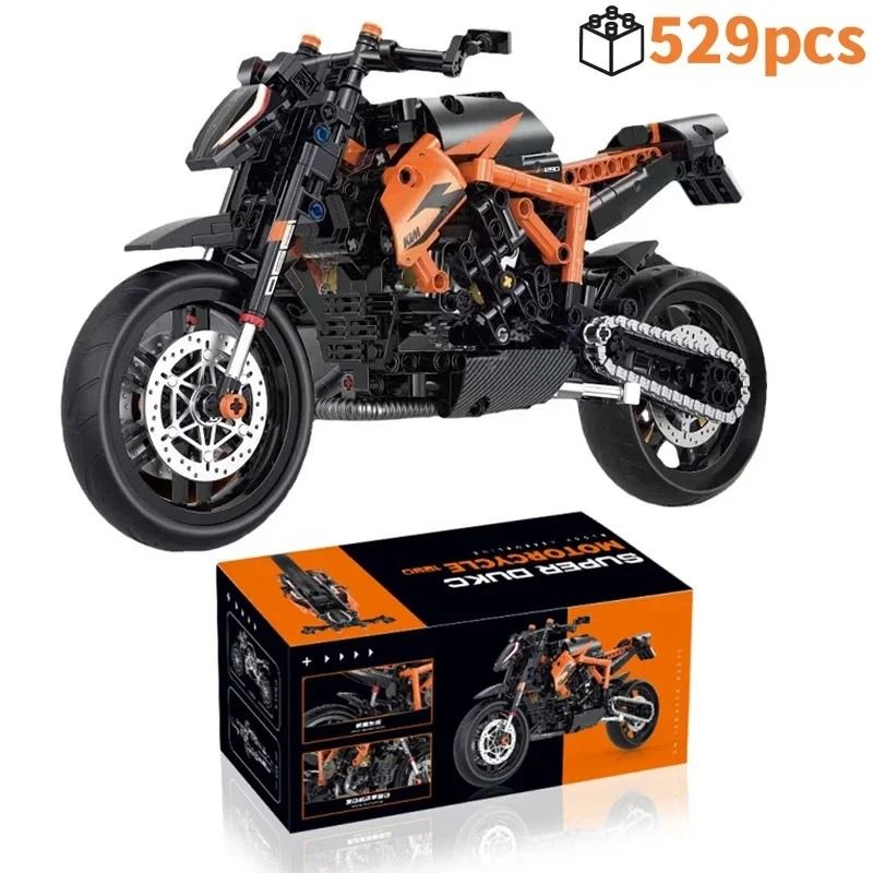 Technical MOC Motorcycle Building Blocks Kit For Creative DIY Assembly 9