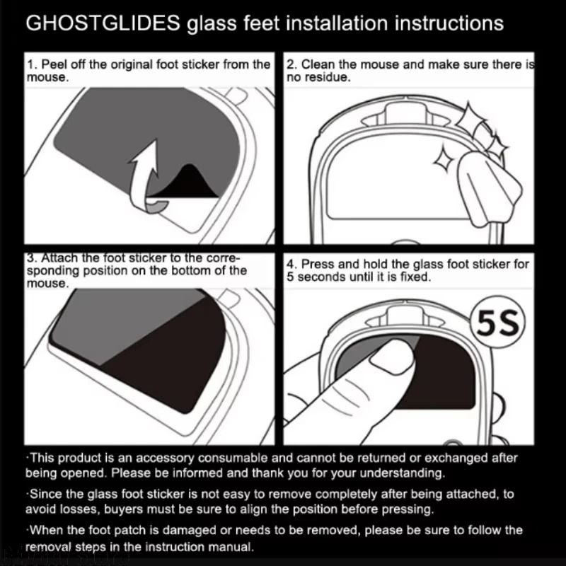 Glass Mouse Skates For Logitech MX Master 33S Ultra Smooth Precision Glide Upgrade 5