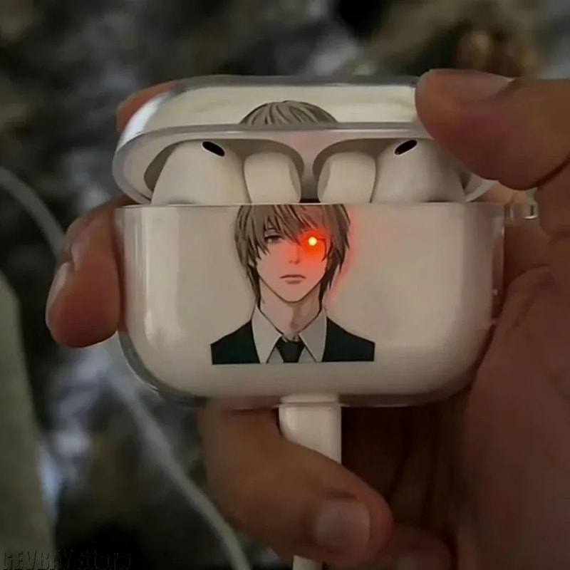 Death Note Yagami Light Mikami Teru Transparent AirPods Case TPU Protective Cover 0