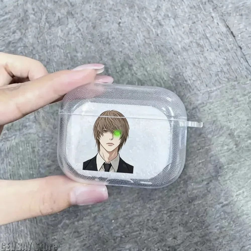 Death Note Yagami Light Mikami Teru Transparent AirPods Case TPU Protective Cover 1