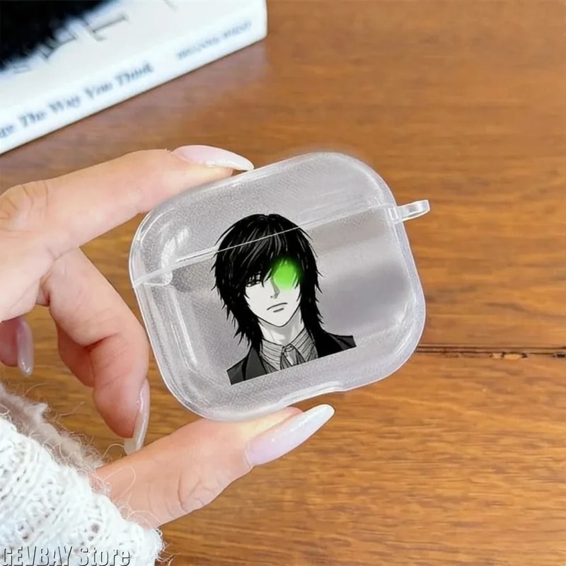 Death Note Yagami Light Mikami Teru Transparent AirPods Case TPU Protective Cover 2