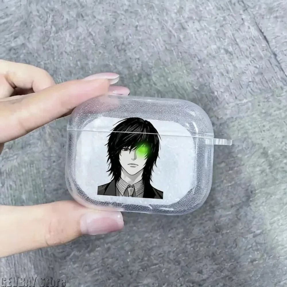 Death Note Yagami Light Mikami Teru Transparent AirPods Case TPU Protective Cover 4