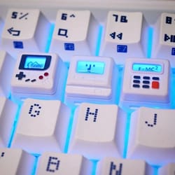 k-04 retro transparent game console keycaps 3-in-1 custom mechanical keyboard set