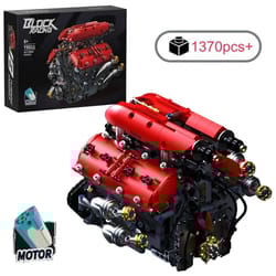 1370pcs technical v8 engine motorized building blocks kit for stem learning